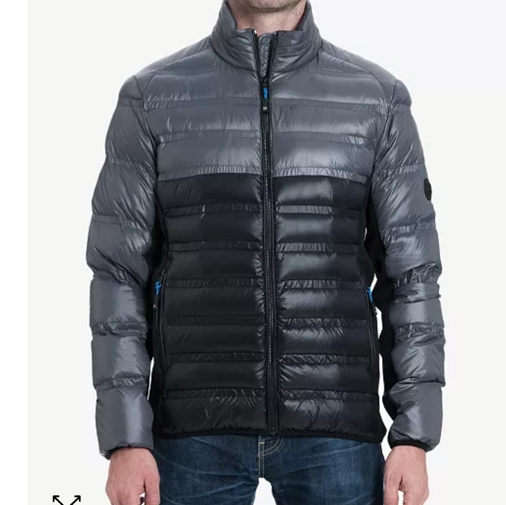 Rare Men's Michael Kors Black Mixed Media Puffer Jacket XXL